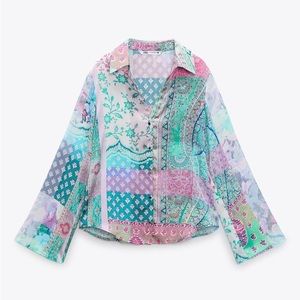Zara - Patchwork printed blouse